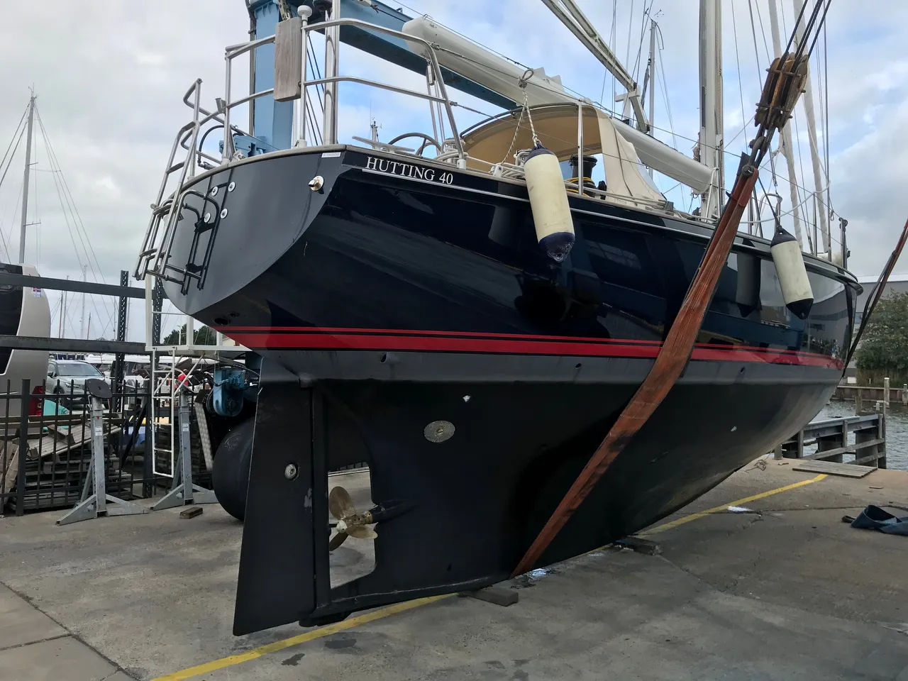 Lifted from the water, Coeloacanth is undergoing a survey.